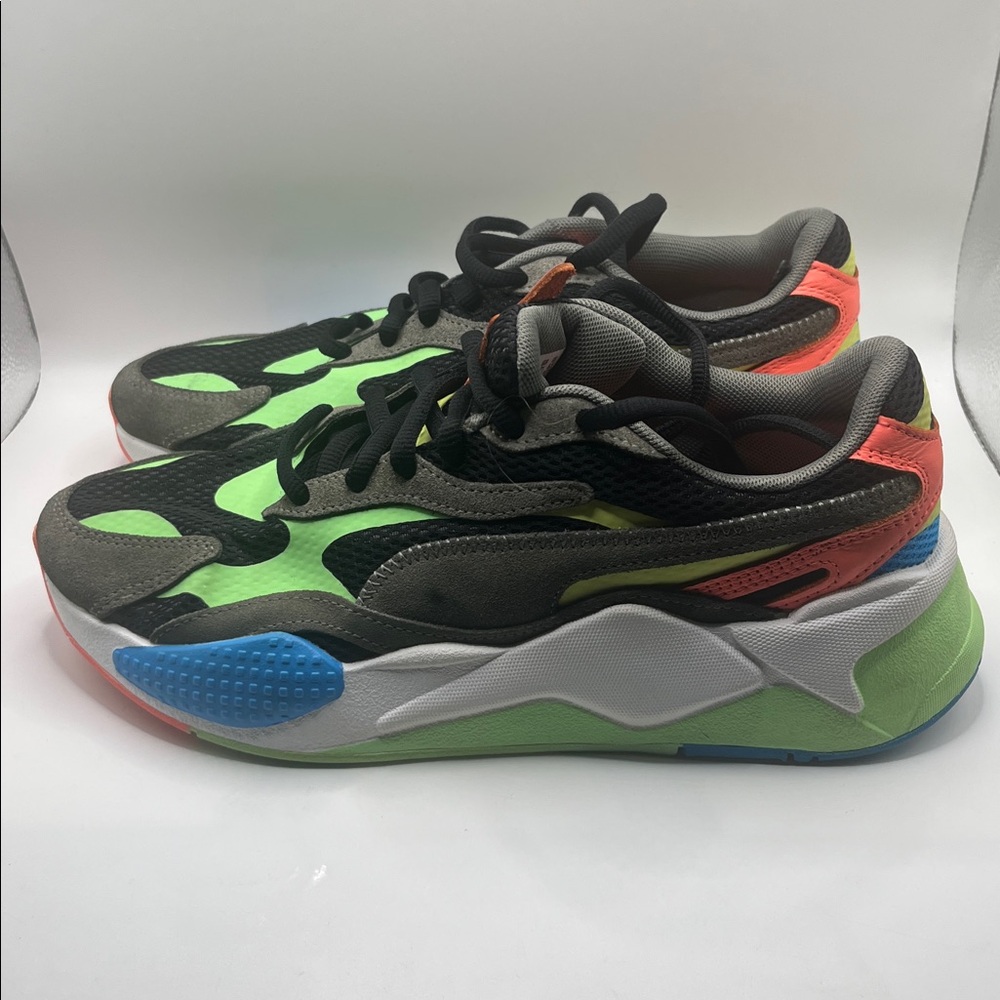 PUMA RS-X3 NRGY Size 8.5 Women’s SNEAKERS BLACK/GRAY/ELE GREEN